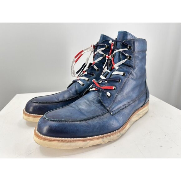 Esquivel Elkhart x Paris Saint Germaine Blue Leather Boots 11.5 USA Handmade USA main image 8